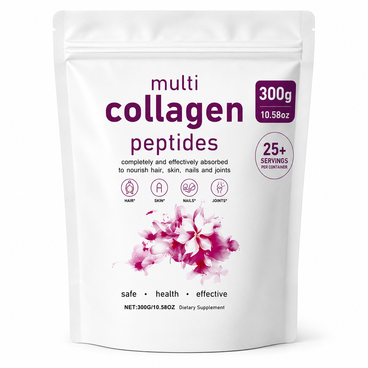 Colágeno Multi Peptides | 300 g | Colágeno Hidrolizado en Polvo | Suplemento Alimenticio