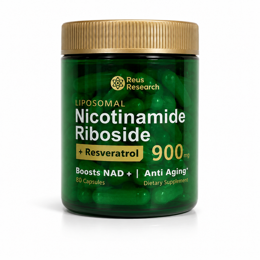 NAD+ con Resveratrol Reus Research 900 mg | 80 Cápsulas | Suplemento Alimenticio