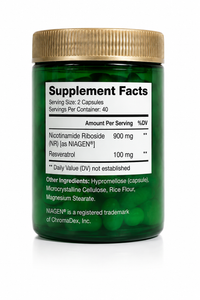 NAD+ con Resveratrol Reus Research 900 mg | 80 Cápsulas | Suplemento Alimenticio