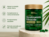NAD+ con Resveratrol Reus Research 900 mg | 80 Cápsulas | Suplemento Alimenticio